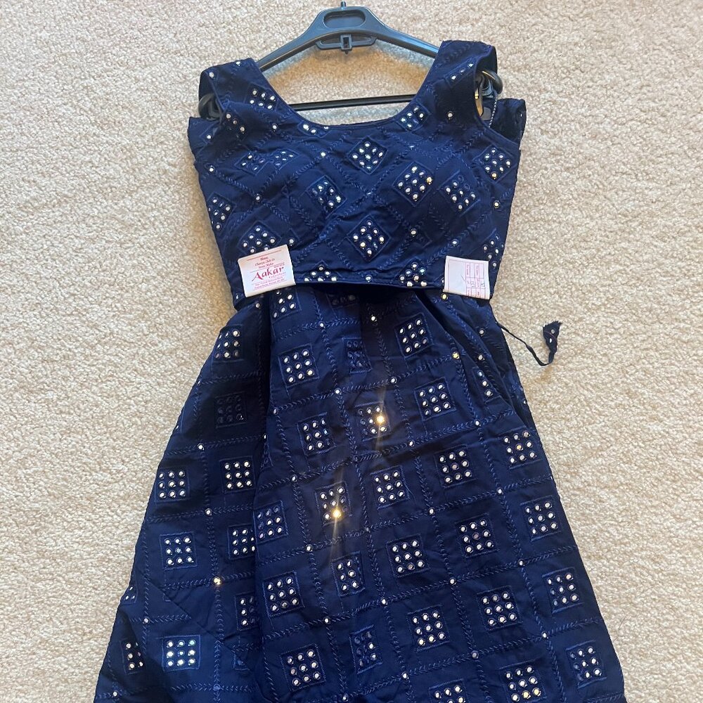 NWT Midnight/Navy Blue Indian Lehenga/Chaniya Choli - XS/S